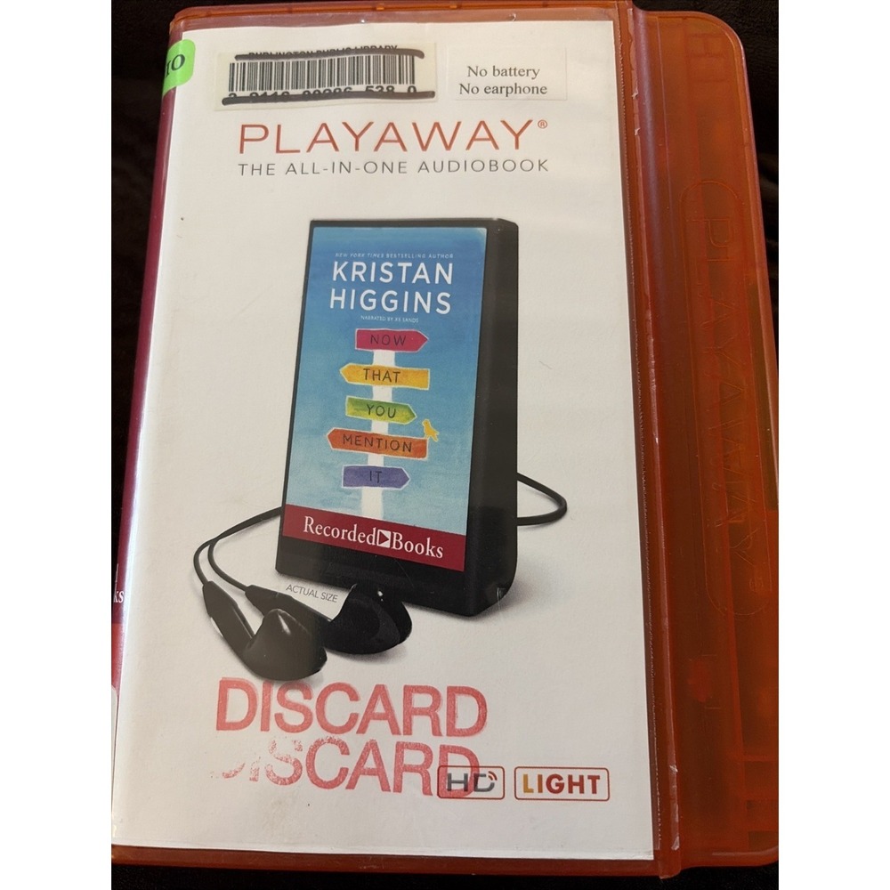 Playaway Audiobook Ex Library Now That You Mention It Kristan Higgins